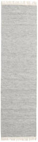 Melange 80X400 Small Grey Plain (Single Colored) Runner Wool Rug