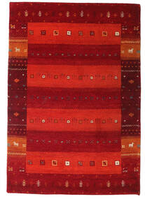 137X199 絨毯 ギャッベ インド モダン ダークレッド/レッド (ウール, インド) Carpetvista