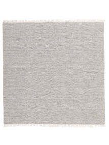 Melange 200X200 Grey Plain (Single Colored) Square Wool Rug