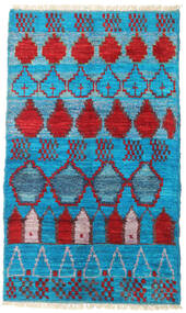 113X190 Barchi/Moroccan Berber - Afganistan Teppe Moderne Blå/Rød (Ull, Afghanistan) Carpetvista