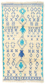  Barchi/Moroccan Berber - Afganistan 85X185 Wol Vloerkleed Beige/Blauw Klein Carpetvista