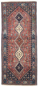 82X193 Yalameh Orientalisk Hallmatta Röd/Mörkgrå (Ull, Persien/Iran) Carpetvista