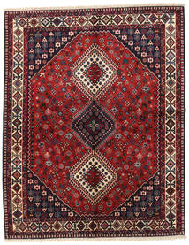 Yalameh Matta 156X195 Mörkröd/Röd Ull, Persien/Iran Carpetvista