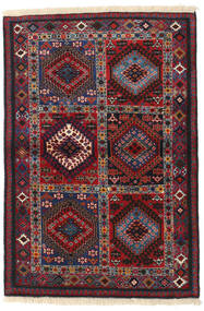 Tapete Yalameh 102X149 Vermelho/Rosa Escuro (Lã, Pérsia/Irão)