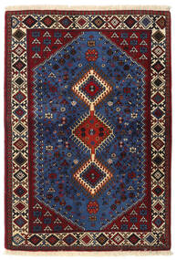  Persisk Yalameh Matta 107X152 Mörkrosa/Mörkblå (Ull, Persien/Iran)