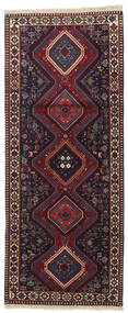 80X198 Yalameh Teppich Orientalischer Läufer Dunkelrosa/Dunkelrot (Wolle, Persien/Iran) Carpetvista