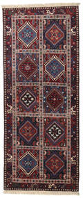 80X198 Yalameh Orientalisk Hallmatta Mörkröd/Röd (Ull, Persien/Iran) Carpetvista