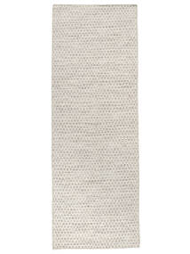 Kelim Honey Comb 80X240 Small Beige Plain (Single Colored) Runner Wool Rug