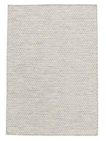  190X240 Plain (Single Colored) Kilim Honey Comb Rug - Beige Wool