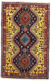  Oosters Yalameh Vloerkleed 62X97 Rood/Donker Roze Wol, Perzië/Iran Carpetvista