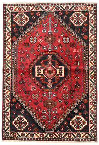  Persisk Shiraz Teppe 106X154 Rød/Mørk Grå (Ull, Persia/Iran)