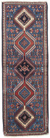 58X158 Dywan Yalameh Orientalny Chodnikowy Ciemnoszary/Czerwony (Wełna, Persja/Iran) Carpetvista