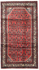 Koberec Perský Hosseinabad 103X190 Červená/Tmavě Červená (Vlna, Persie/Írán)