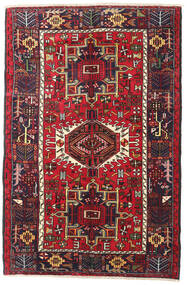 Heriz Vloerkleed 130X200 Rood/Donker Roze Wol, Perzië/Iran Carpetvista