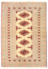  Persischer Turkaman Teppich 101X145 Beige/Rot Carpetvista