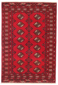  Orientalsk Turkaman Teppe 100X144 Rød/Mørk Rød Ull, Persia/Iran Carpetvista