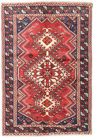 Shiraz Matta 135X195 Röd/Mörkgrå Ull, Persien/Iran Carpetvista