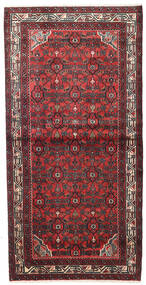  Orientalischer Hosseinabad Teppich 104X207 Rot/Dunkelrot Wolle, Persien/Iran Carpetvista