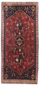 Tapis Abadeh 68X144 Rouge/Rose Foncé (Laine, Perse/Iran)