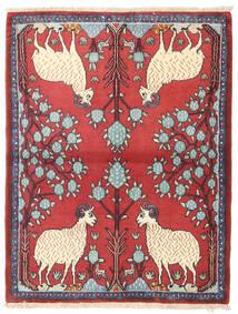 Tapete Persa Hamadã 98X126 Vermelho/Cinzento (Lã, Pérsia/Irão)