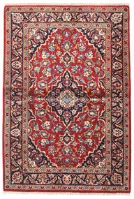  Oosters Keshan Vloerkleed 110X160 Rood/Donker Roze Wol, Perzië/Iran Carpetvista