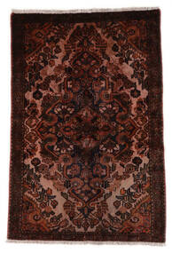 絨毯 ペルシャ ハマダン 100X150 ブラック/ダークレッド (ウール, ペルシャ/イラン)