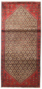 絨毯 ハマダン 93X200 レッド/ダークレッド (ウール, ペルシャ/イラン)