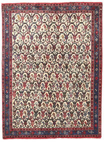 127X168 Dywan Afszar/Sirjan Orientalny Beżowy/Czerwony (Wełna, Persja/Iran) Carpetvista