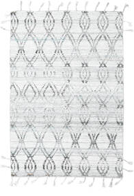 164X240 Pet Yarn Kelim Teppich Moderner Hellgrau/Weiß ( Indien) Carpetvista