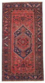 絨毯 ハマダン パティナ 107X207 レッド/ダークグレー (ウール, ペルシャ/イラン)