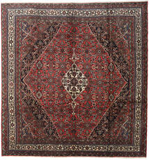 Koberec Hosseinabad 315X330 Čtvercový Černá/Tmavě Červená Velký (Vlna, Persie/Írán)