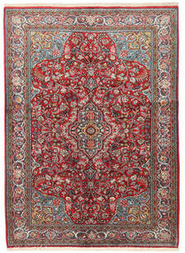  Oosters Sarough Vloerkleed 133X183 Rood/Grijs Wol, Perzië/Iran Carpetvista