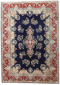 190X270 Kerman Rug Oriental Dark Blue/Beige (Wool, Persia/Iran) Carpetvista