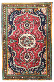 97X150 Dywan Tebriz Orientalny Beżowy/Ciemno Różowy (Wełna, Persja/Iran) Carpetvista