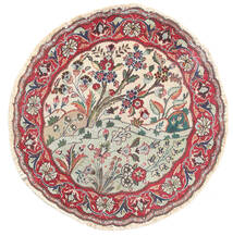  Tabriz Patina Rug Ø 95 Persian Wool Beige/Red Small Carpetvista