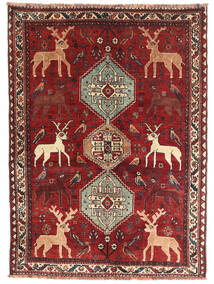 130X177 Tapete Shiraz Oriental Vermelho/Vermelho Escuro (Lã, Pérsia/Irão) Carpetvista