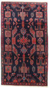 Alfombra Nahavand 108X188 Azul Oscuro/Rojo (Lana, Persia/Irán)