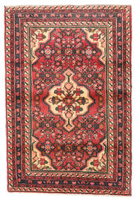 Hosseinabad Matta 110X163 Röd/Brun Ull, Persien/Iran Carpetvista
