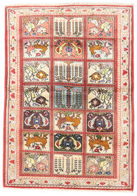 絨毯 バクティアリ 110X155 ベージュ/レッド (ウール, ペルシャ/イラン)