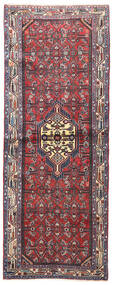 Orientalischer Hosseinabad Teppich 80X207 Läufer Rot/Grau Wolle, Persien/Iran Carpetvista