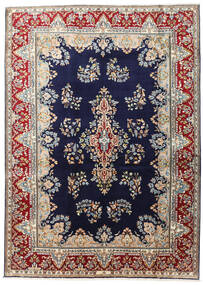 Orientalsk Kerman Tæppe 192X267 Mørkeblå/Beige Uld, Persien/Iran Carpetvista