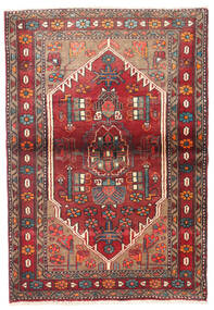  Orientalischer Nahavand Teppich 90X130 Rot/Dunkelrot Wolle, Persien/Iran Carpetvista