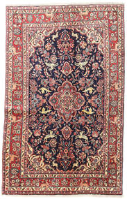 130X208 絨毯 ハマダン シャフバフ オリエンタル レッド/ダークピンク (ウール, ペルシャ/イラン) Carpetvista