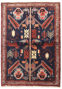  Hamadan Teppich 110X155 Persischer Wollteppich Rot/Dunkellila Klein Carpetvista