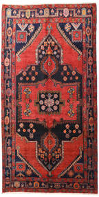 Dywan Orientalny Hamadan 160X313 Chodnikowy Czerwony/Ciemnoszary (Wełna, Persja/Iran)
