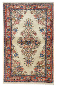 Sarough Teppich 100X158 Beige/Braun Wolle, Persien/Iran Carpetvista