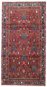 108X200 Nahavand Teppich Orientalischer Rot/Dunkelrosa (Wolle, Persien/Iran) Carpetvista