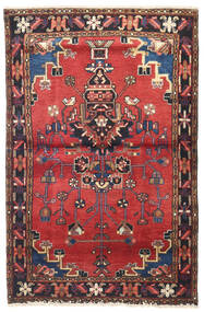 105X160 Nahavand Matta Orientalisk Röd/Mörkgrå (Ull, Persien/Iran) Carpetvista