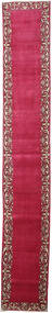  Oosters Tabriz Vloerkleed 85X555 Tapijtloper Rood/Roze Wol, Perzië/Iran Carpetvista