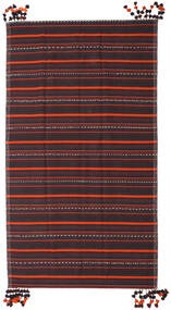 絨毯 キリム ファーシュ 205X365 ダークピンク/レッド (ウール, ペルシャ/イラン)